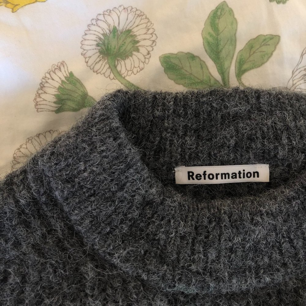 Reformation Alpaca Sweater (Gray)